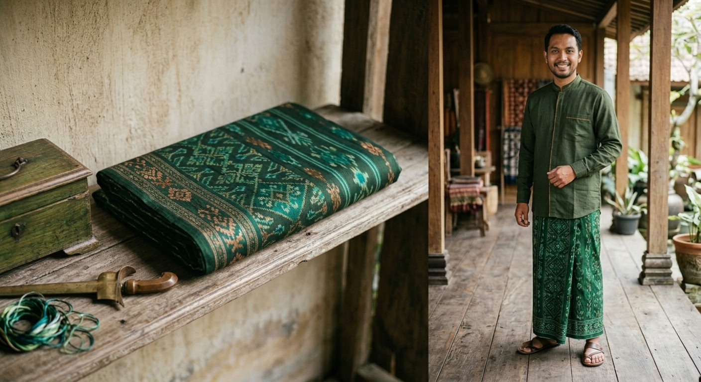 Kain sarung tenun tangan tradisional Indonesia